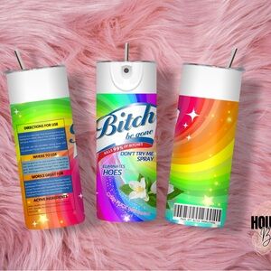 20oz Funny Disinfectant Spray Tumbler - Rainbow